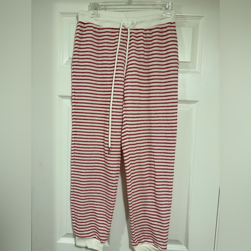 Electric & Rose Red and White Striped Lounge Pants Size S